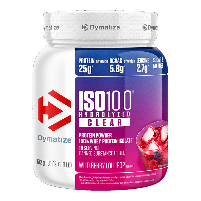 Dymatıze Iso 100 Hydrolyzed ızole Clear Proteın 512 Gr - Wıld berry Lollıpop flavour